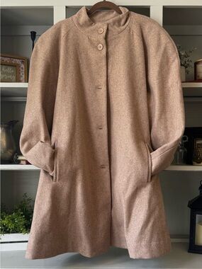 Jessica London Taupe Wool-Blend Winter Pea Coat Size 22W